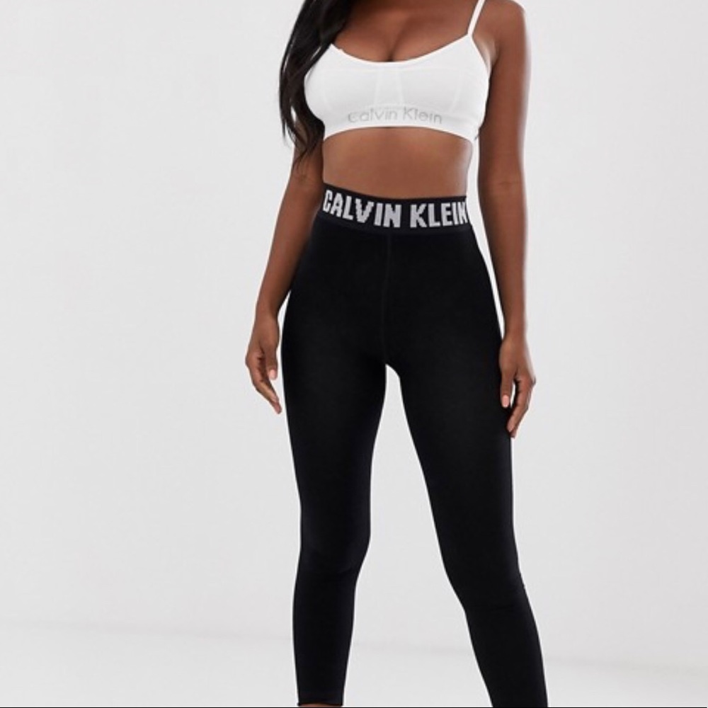 Calvin Klein Leggings- 2 pair. blk & gry.